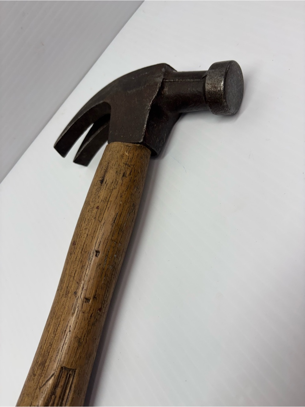 Vintage Wooden-Handle Claw Hammer - Brown/Black tools